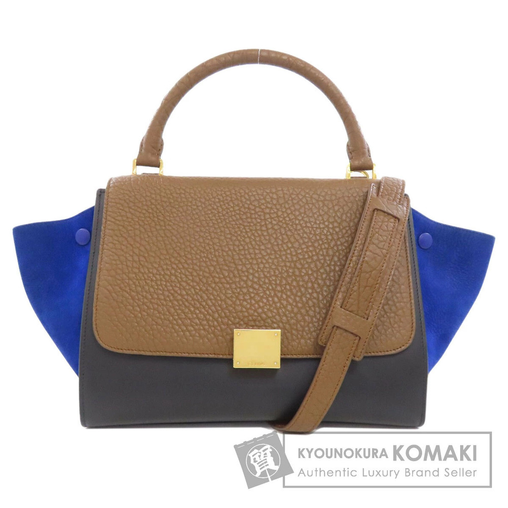 Celine Trapeze 2way Calfskin Leather Shoulder bag leather